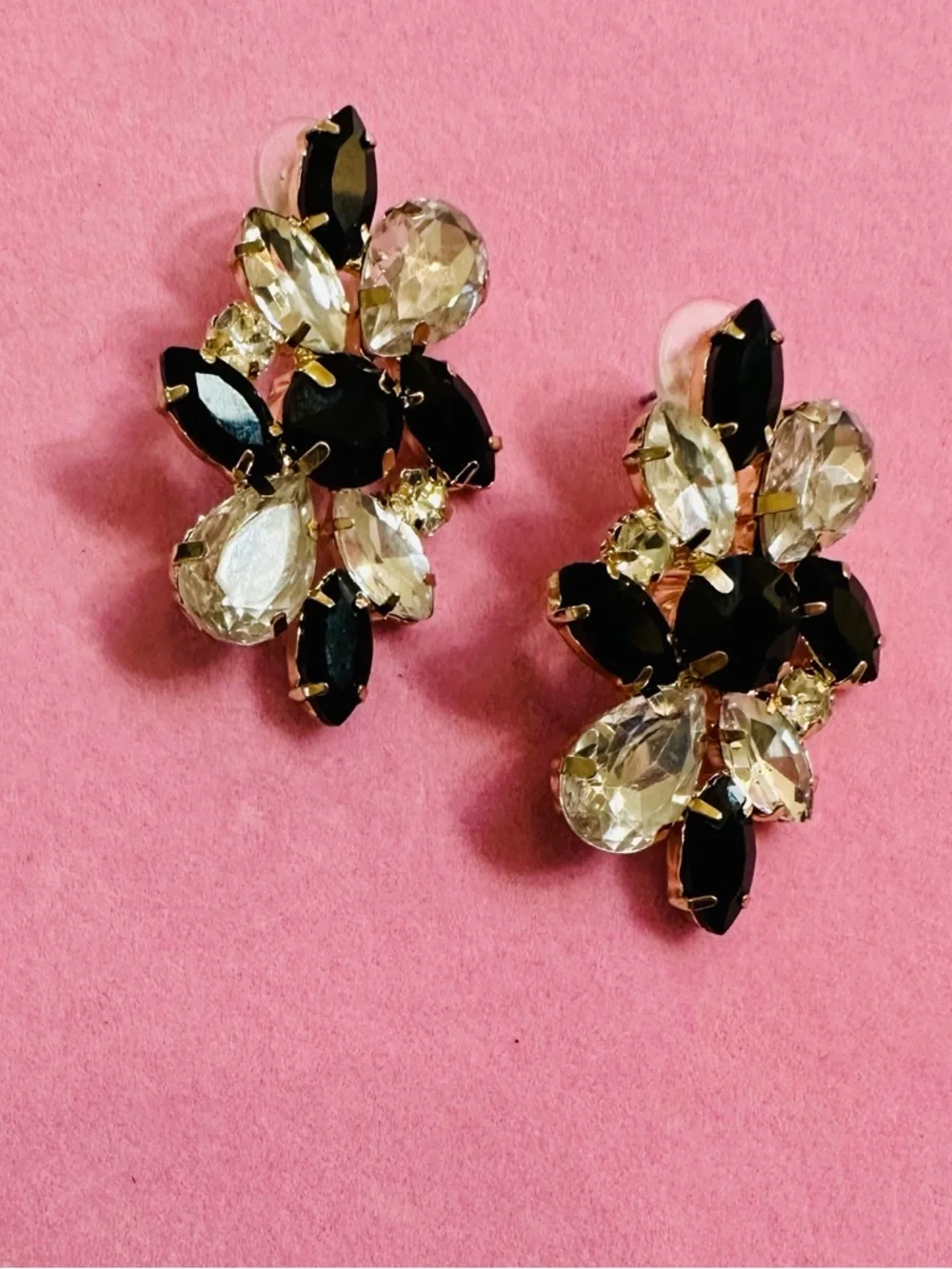 Black Crystal Statement Earrings